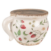 Ghiveci flori ceramica multicolora Capsuni 17x14x12 cm