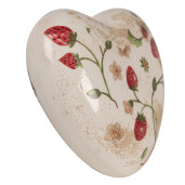 Set 2 decoratiuni Inimioare Capsuni ceramica multicolora 11x11x4 cm