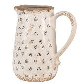 Carafa decorativa ceramica bej neagra Heart 16x12x18 cm