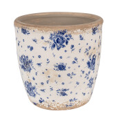 Ghiveci flori ceramica bej albastru Rose 16x16 cm