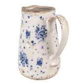 Carafa decorativa ceramica bej albastru Rose 16x12x18 cm