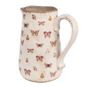 Carafa decorativa ceramica bej roz Fluturasi 21x15x23 cm
