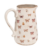 Carafa decorativa ceramica bej roz Fluturasi 21x15x23 cm