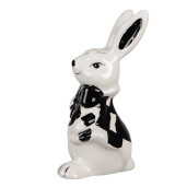 Figurina Iepuras Paste ceramica alba neagra 5x4x9 cm