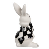 Figurina Iepuras Paste ceramica alba neagra 5x4x9 cm