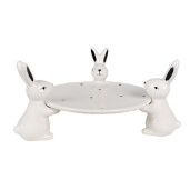 Platou Paste ceramica alba neagra 24x23x12 cm