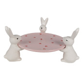 Platou Paste ceramica alba roz 24x23x12 cm