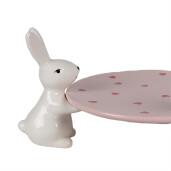 Platou Paste ceramica alba roz 24x23x12 cm