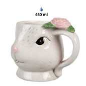 Set 2 cani ceramica Iepuras 16x11x11 cm, 450 ml