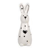 Figurina Iepuras Paste ceramica alba neagra 5x4x13 cm