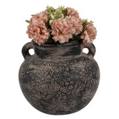 Ghiveci flori ceramica gri maro 16x14 cm