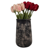 Vaza flori ceramica gri maro 15x23 cm