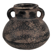 Ghiveci flori ceramica gri maro 15x13 cm