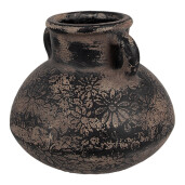 Ghiveci flori ceramica gri maro 15x13 cm