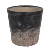 Ghiveci flori ceramica neagra maro 17x16 cm