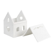 Candela Casuta portelan alb 7x8x9 cm