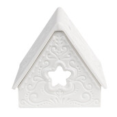 Candela Casuta portelan alb 8x8x8 cm