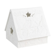 Candela Casuta portelan alb 8x8x8 cm