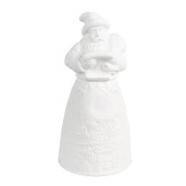 Figurina Mos Craciun portelan alb cu led 9x19 cm