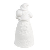 Figurina Mos Craciun portelan alb cu led 9x19 cm