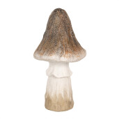 Ciupercuta decorative ceramica alba maro 12x22 cm