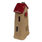 Casuta decorativa ceramica maro rosie 10x7x19 cm