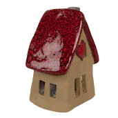 Casuta decorativa ceramica maro rosie 12x9x16 cm