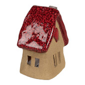 Casuta decorativa ceramica maro rosie 10x8x13 cm