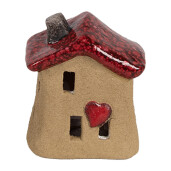 Casuta decorativa ceramica maro rosie 7x6x8 cm