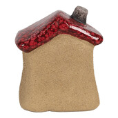 Casuta decorativa ceramica maro rosie 7x6x8 cm