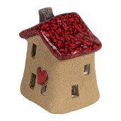 Casuta decorativa ceramica maro rosie 7x6x8 cm