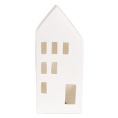 Casuta decorativa portelan alb led 7x6x15 cm