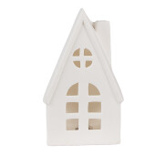 Casuta decorativa portelan alb led 9x6x15 cm