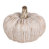 Dovleac decorativ ceramica alba aurie 16x13 cm