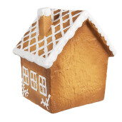 Casuta Turta Dulce ceramica maro alba 14x12x15 cm