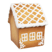 Casuta Turta Dulce ceramica maro alba 14x12x15 cm