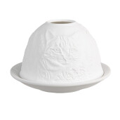 Candela portelan alb Pisica 12x8 cm