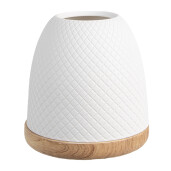 Candela lemn maro portelan alb 9x10 cm