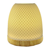 Candela lemn maro portelan alb 9x10 cm