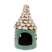 Candela Casuta ceramica verde bej 11x20 cm