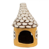 Candela Casuta ceramica galbena bej 11x17 cm