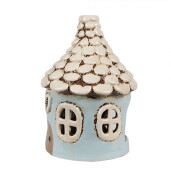 Candela Casuta ceramica albastra bej 11x15 cm