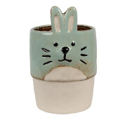 Ghiveci flori ceramica multicolora Pisicuta 11x17 cm