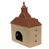 Candela Casuta ceramica bej maro 20x10x26 cm