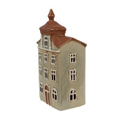 Candela Casuta ceramica verde maro 12x9x25 cm