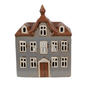 Candela Casuta ceramica gri maro 16x9x20 cm