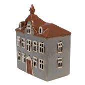 Candela Casuta ceramica gri maro 16x9x20 cm
