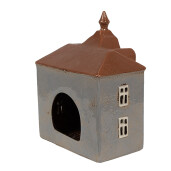 Candela Casuta ceramica gri maro 16x9x20 cm
