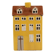 Candela Casuta ceramica galbena maro 12x8x18 cm
