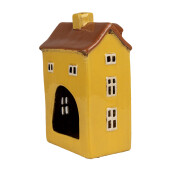 Candela Casuta ceramica galbena maro 12x8x18 cm